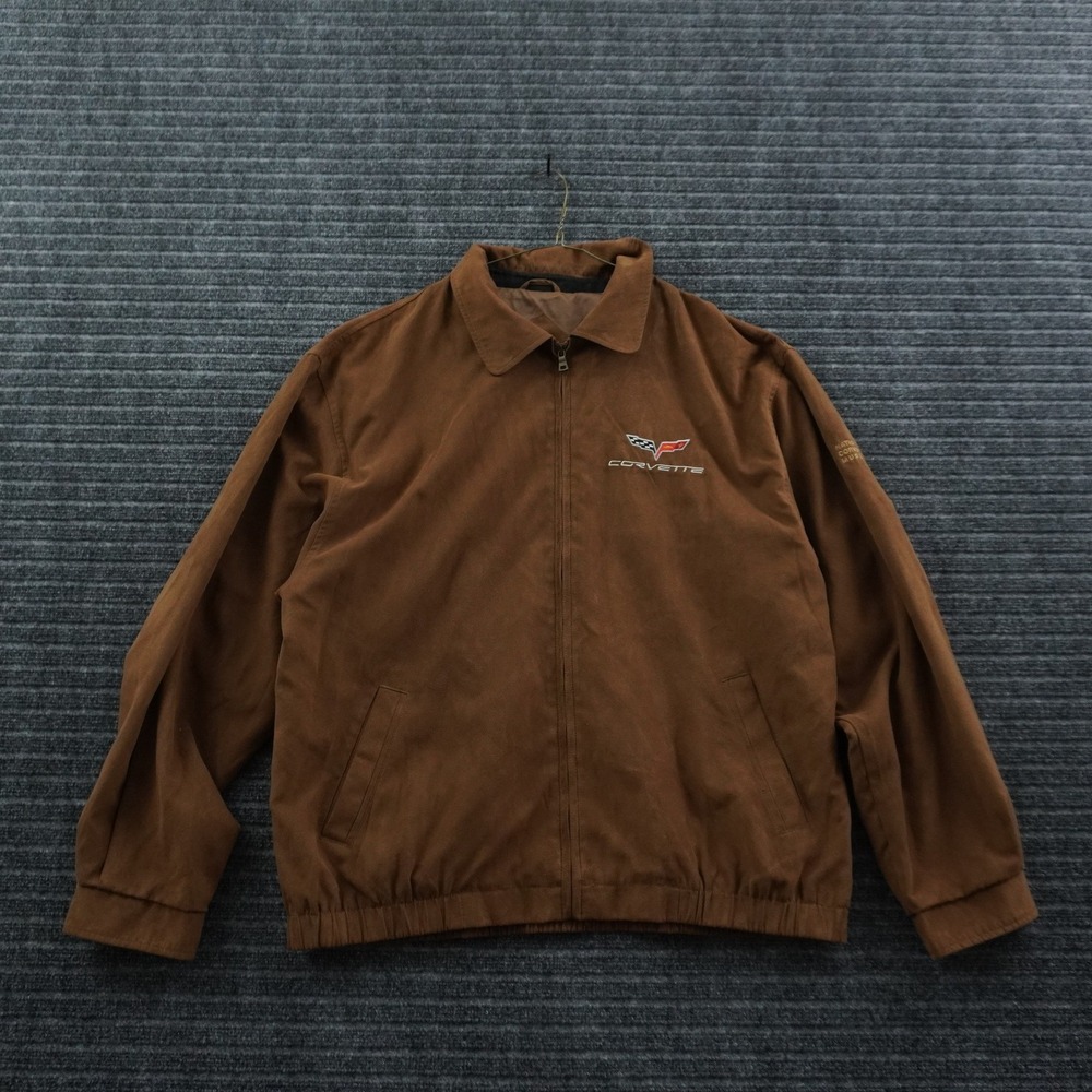 Cutter & Buck Corvette Jacket Mens XXXL Brown Faux Suede National Museum Zip